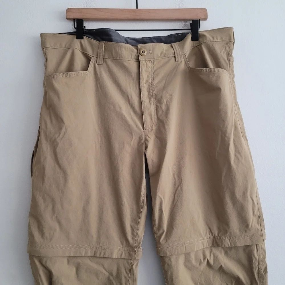 Eddie Bauer Men's Convertible Tech Pants Khaki‎ Nylon Stretch Hiking 40x30